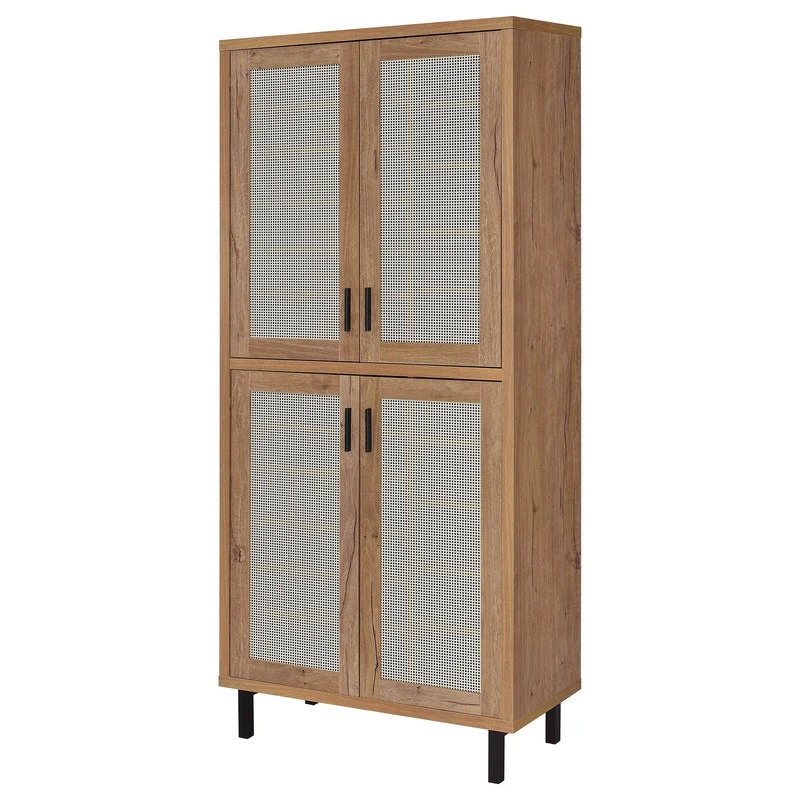 Coaster Furniture Teller 950440 80-inch 4-door Tall Shoe Storage Cabinet - Natural Oak