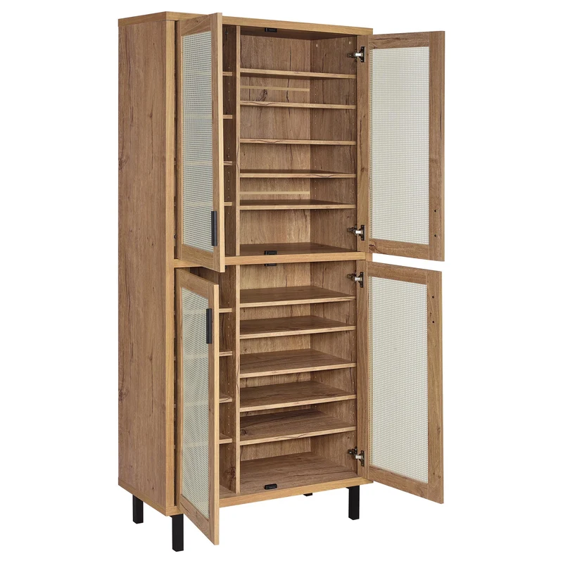 Coaster Furniture Teller 950440 80-inch 4-door Tall Shoe Storage Cabinet - Natural Oak