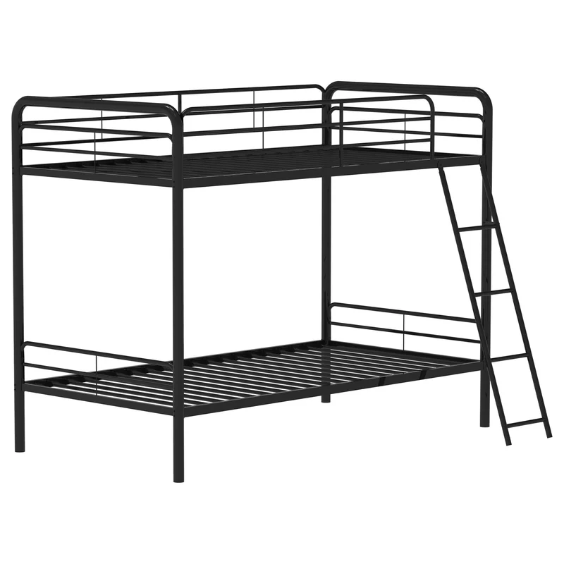 Coaster Furniture Carson 460334BLK Metal Twin Over Twin Bunk Bed - Glossy Black