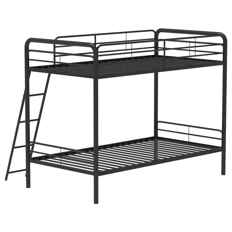 Coaster Furniture Carson 460334BLK Metal Twin Over Twin Bunk Bed - Glossy Black