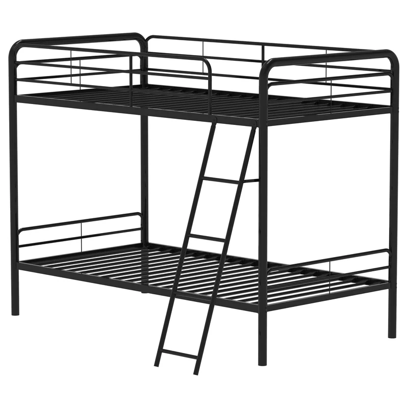 Coaster Furniture Carson 460334BLK Metal Twin Over Twin Bunk Bed - Glossy Black