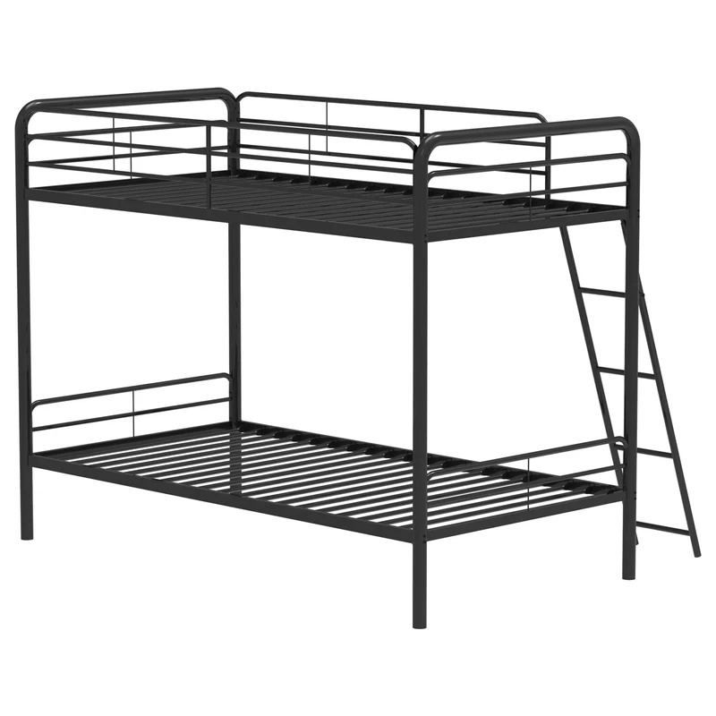Coaster Furniture Carson 460334BLK Metal Twin Over Twin Bunk Bed - Glossy Black