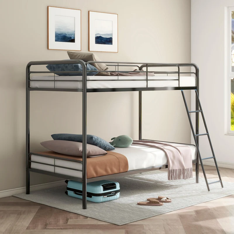 Coaster Furniture Carson 460334BLK Metal Twin Over Twin Bunk Bed - Glossy Black
