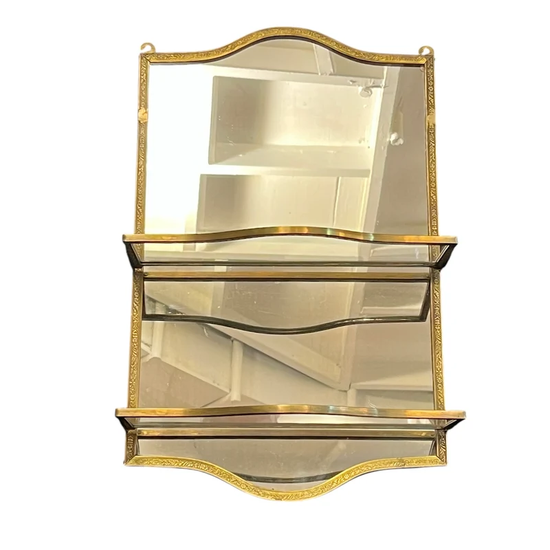 Espejo francés con repisas plegables estilo Art Deco