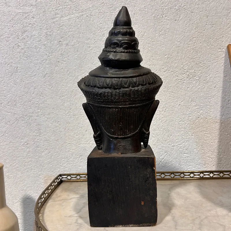 Escultura camboyana en bronce - Guardián Jemer s.XX