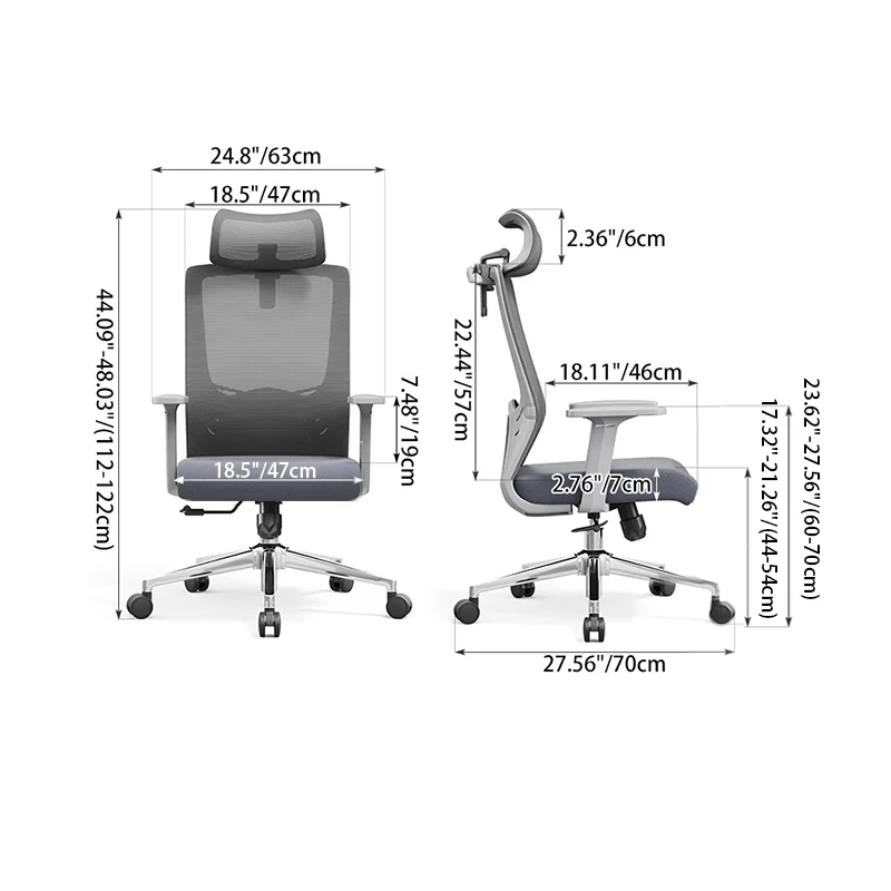 Modern High-Back Ergonomic Desk Chair: Minimalist Height-Adjustable Office Chair For Home Office