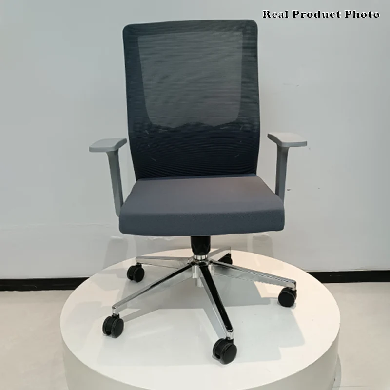 Modern Minimalist Mid-Back Ergonomic Desk Chair: Silent-Rolling Height-Adjustable Office Chair For Home Office