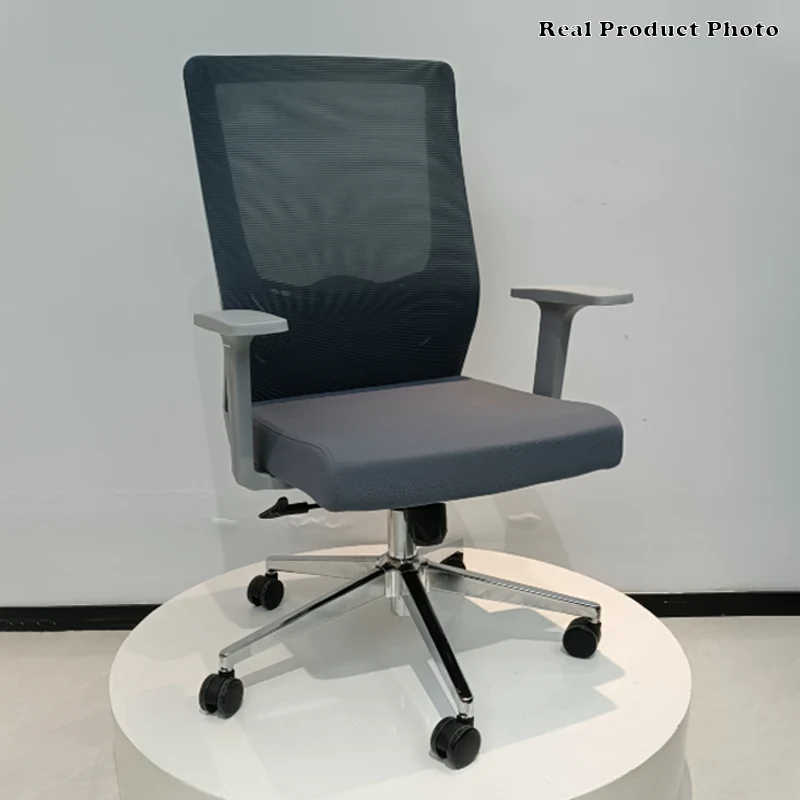 Modern Minimalist Mid-Back Ergonomic Desk Chair: Silent-Rolling Height-Adjustable Office Chair For Home Office