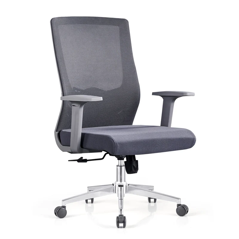 Modern Minimalist Mid-Back Ergonomic Desk Chair: Silent-Rolling Height-Adjustable Office Chair For Home Office