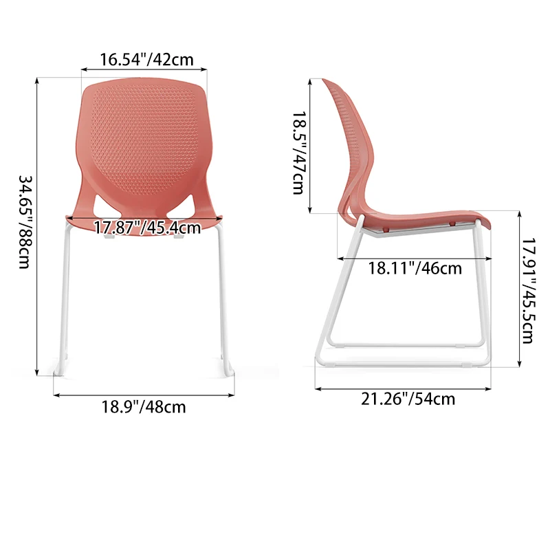 Modern Minimalist Backrest Office Chair: One-Piece PP Construction - Multi-Color Training Chair For Home Office