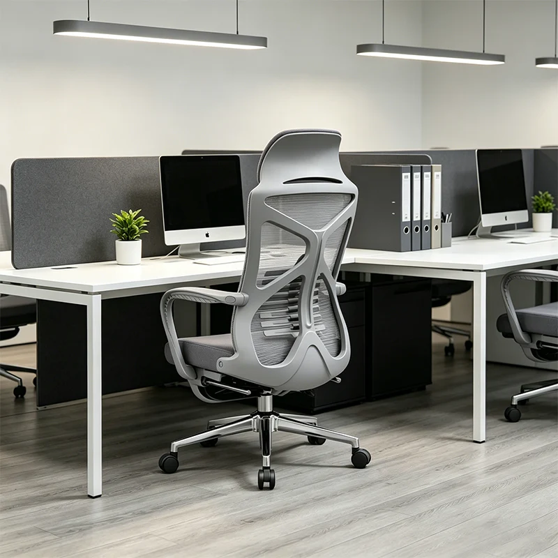 Modern Minimalist High-Back Desk Chair: Breathable Mesh Fabric - Lumbar Support Ergonomic Office Chair For Home Office