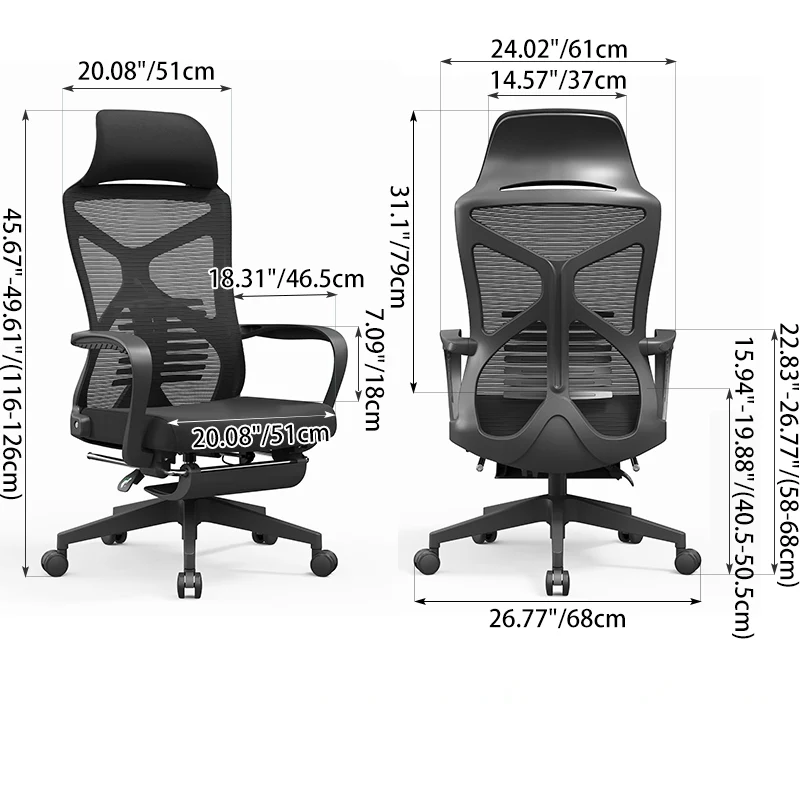 Modern Minimalist Ergonomic Office Chair: Lumbar Support Design - Height-Adjustable High-Back Desk Chair For Home Office