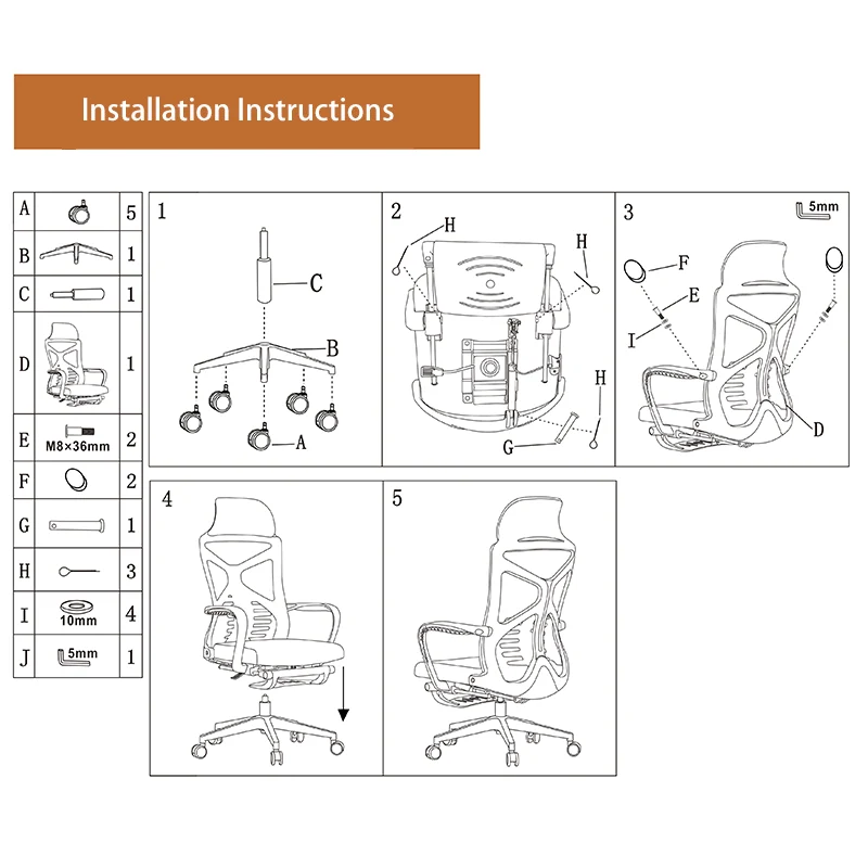 Modern Minimalist Ergonomic Office Chair: Lumbar Support Design - Height-Adjustable High-Back Desk Chair For Home Office