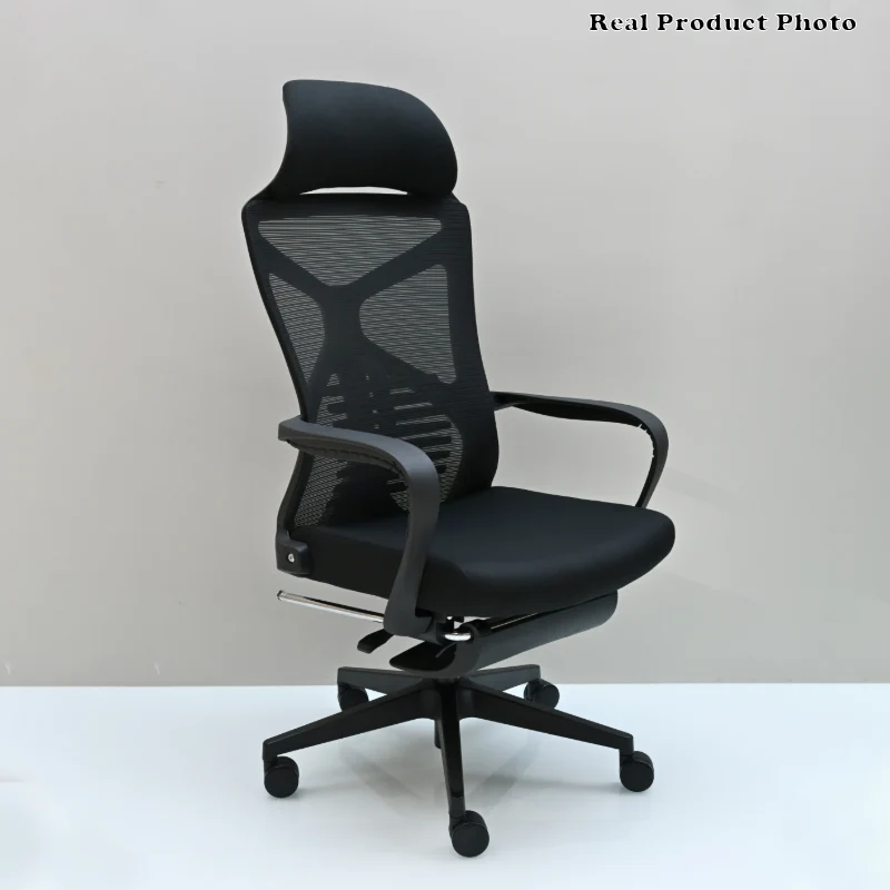 Modern Minimalist Ergonomic Office Chair: Lumbar Support Design - Height-Adjustable High-Back Desk Chair For Home Office