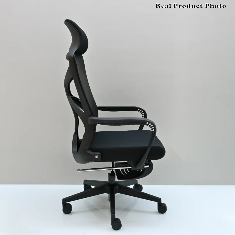 Modern Minimalist Ergonomic Office Chair: Lumbar Support Design - Height-Adjustable High-Back Desk Chair For Home Office