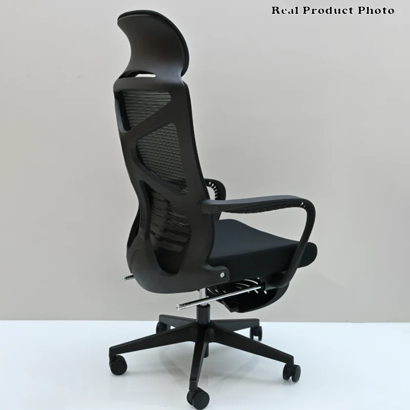 Modern Minimalist Ergonomic Office Chair: Lumbar Support Design - Height-Adjustable High-Back Desk Chair For Home Office