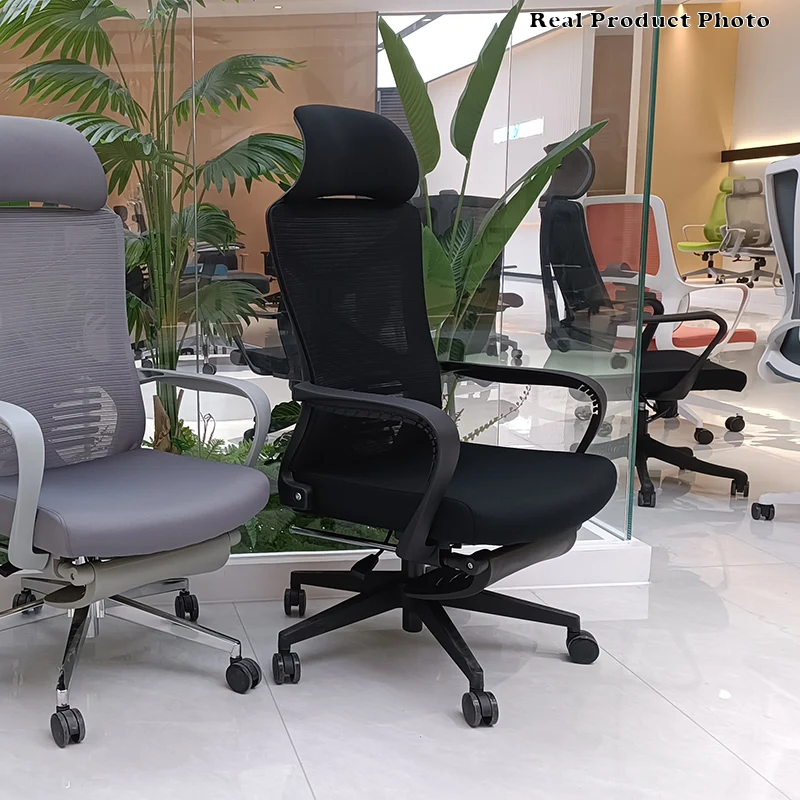 Modern Minimalist Ergonomic Office Chair: Lumbar Support Design - Height-Adjustable High-Back Desk Chair For Home Office