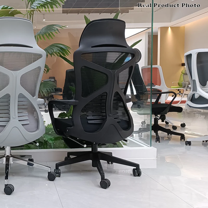 Modern Minimalist Ergonomic Office Chair: Lumbar Support Design - Height-Adjustable High-Back Desk Chair For Home Office