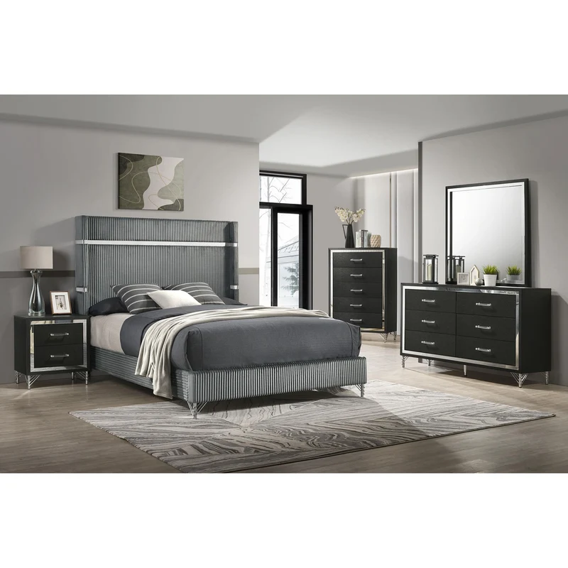 Coaster Furniture Lucia 224993M 6-Drawer Dresser and Mirror - Black