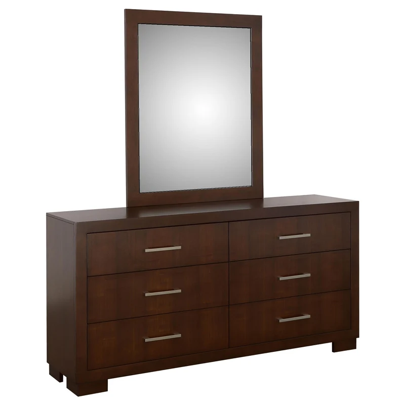Coaster Furniture Jessica 200713M 6-Drawer Dresser with Mirror - Cappuccino