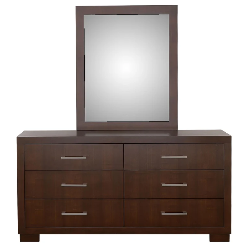 Coaster Furniture Jessica 200713M 6-Drawer Dresser with Mirror - Cappuccino