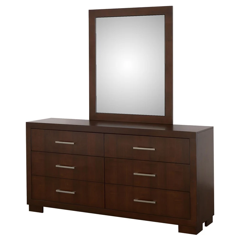 Coaster Furniture Jessica 200713M 6-Drawer Dresser with Mirror - Cappuccino