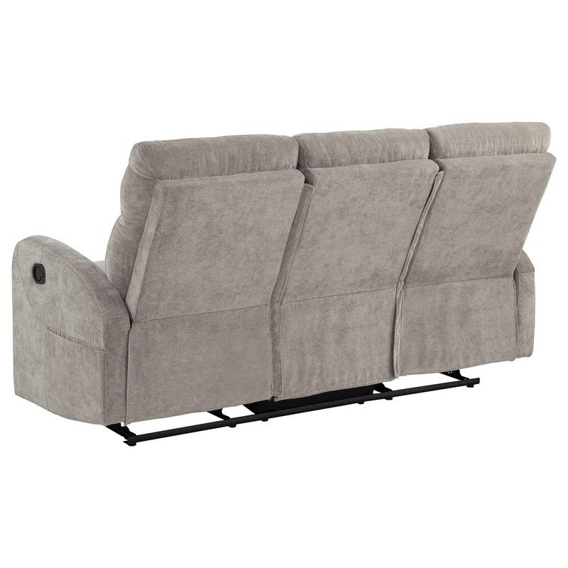 Coaster Furniture Hamilton 603371 Chenille Upholstered Manual Reclining Sofa - Sand