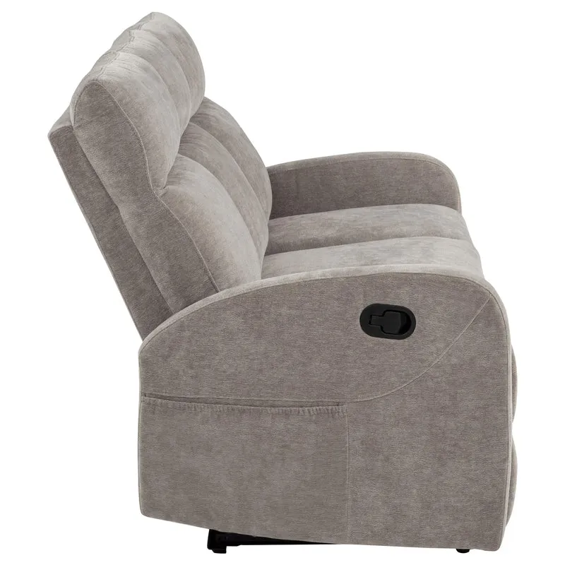 Coaster Furniture Hamilton 603371 Chenille Upholstered Manual Reclining Sofa - Sand