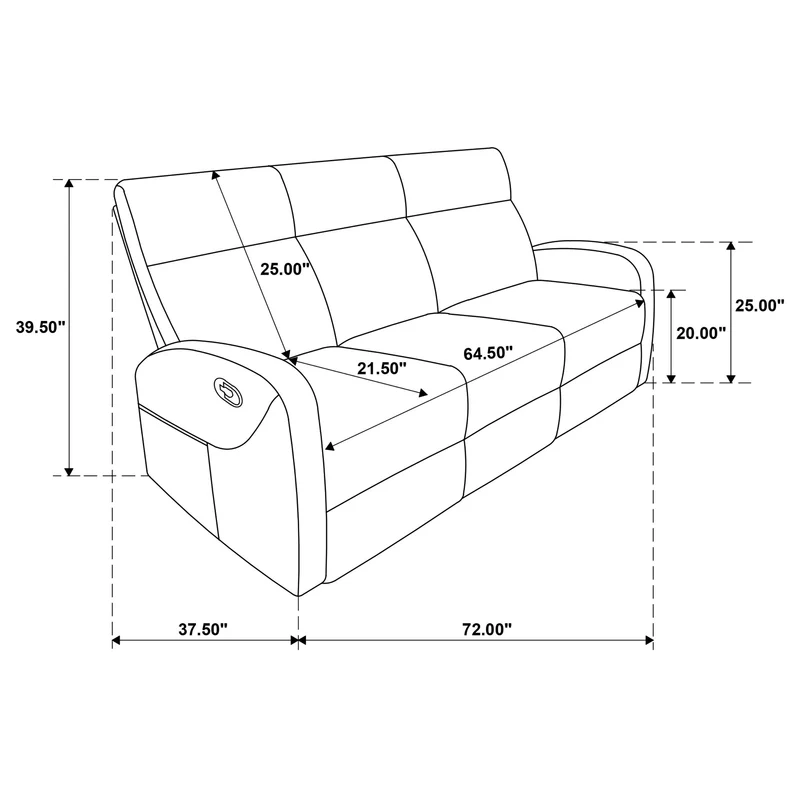 Coaster Furniture Hamilton 603371 Chenille Upholstered Manual Reclining Sofa - Sand