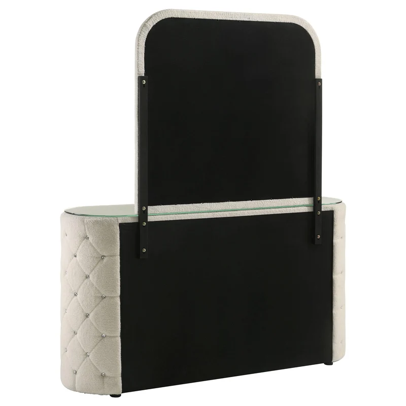 Coaster Furniture Sonya 360113M 6-drawer Upholstered Bedroom Dresser with Mirror - Ivory