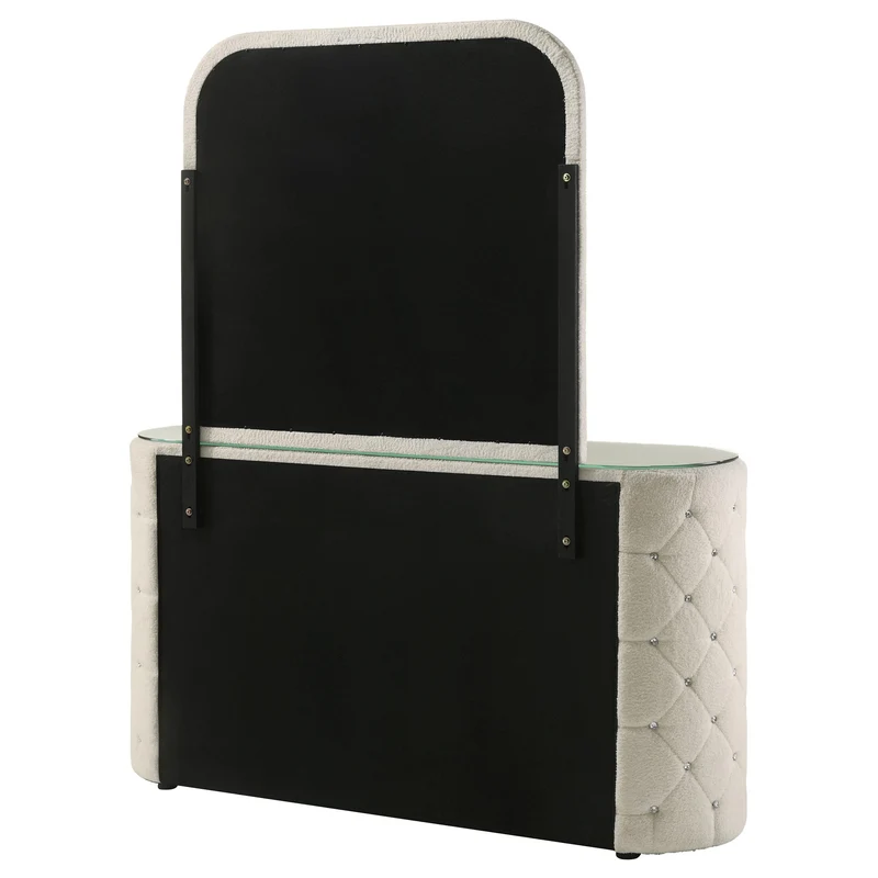 Coaster Furniture Sonya 360113M 6-drawer Upholstered Bedroom Dresser with Mirror - Ivory