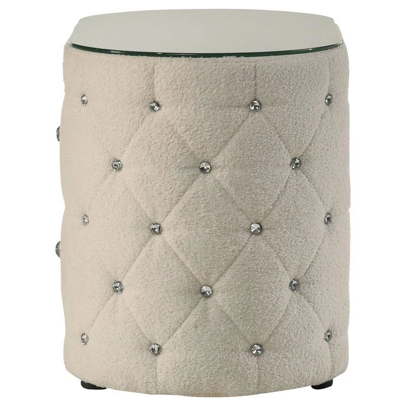Coaster Furniture Sonya 360112 2-Drawer Upholstered Nightstand Bedside Table - Ivory
