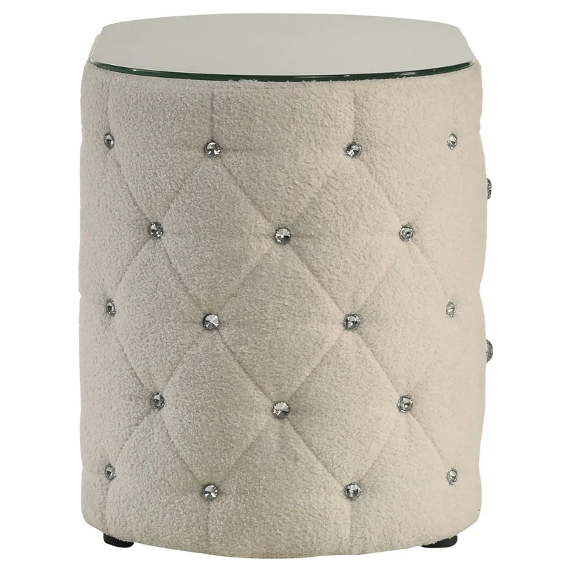 Coaster Furniture Sonya 360112 2-Drawer Upholstered Nightstand Bedside Table - Ivory