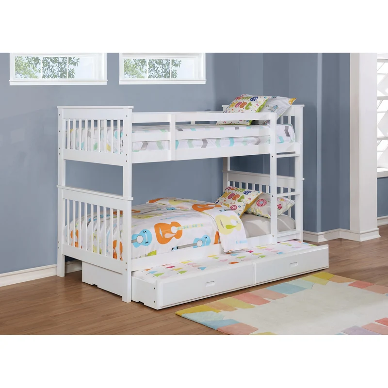 Coaster Furniture Chapman 460244N Wood Twin Over Twin Bunk Bed - White