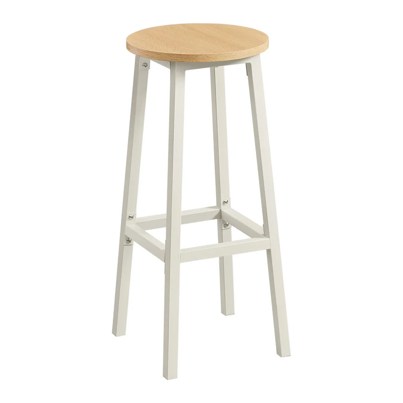 Conjunto de taburetes de bar de metal con reposapiés para cocina