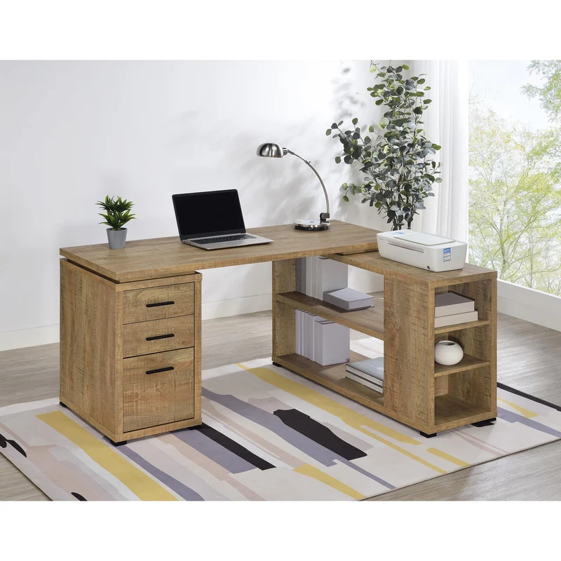 Coaster Furniture Yvette 800786 60-inch 3-drawer L-Shape Computer Desk - Mango