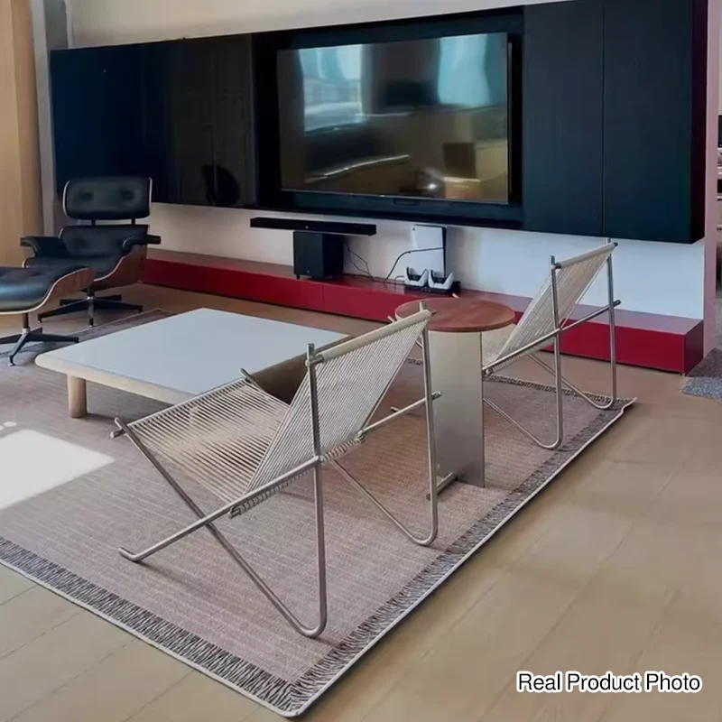 Contemporary Industrial Natural Travertine Stainless Steel Round Side Table 1-Tier For Living Room
