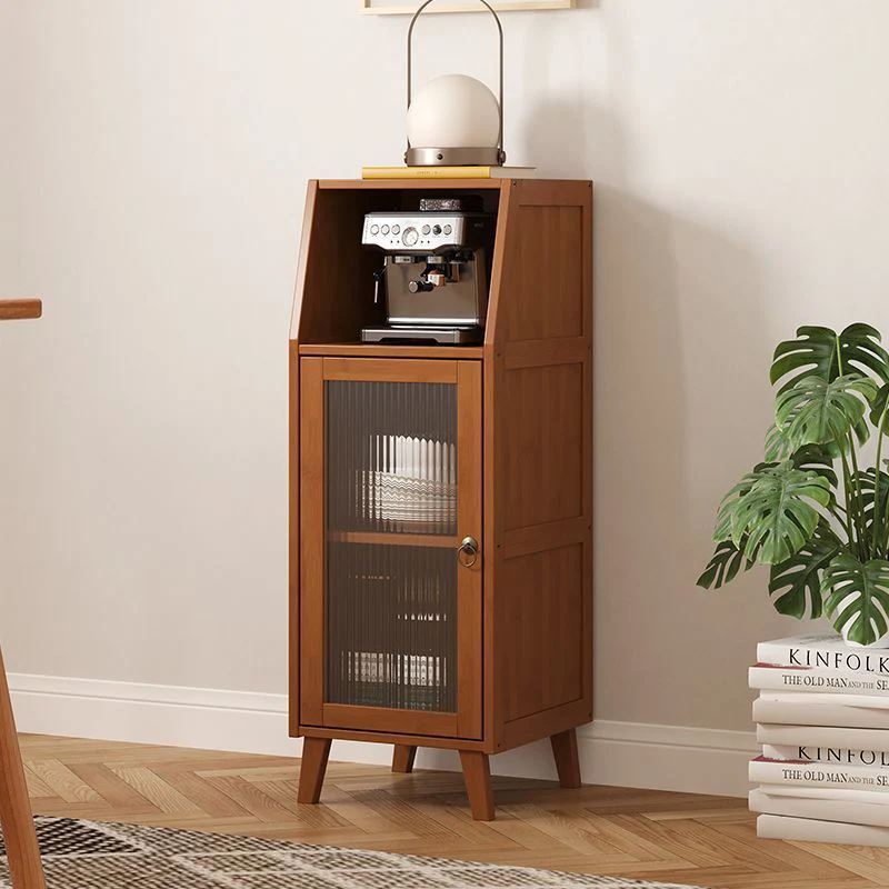 Traditional Chinese Bamboo MDF Acrylic Trapezoid Rectangular Sideboard Cabinet With 1/2/3 Cabinet For Living Room