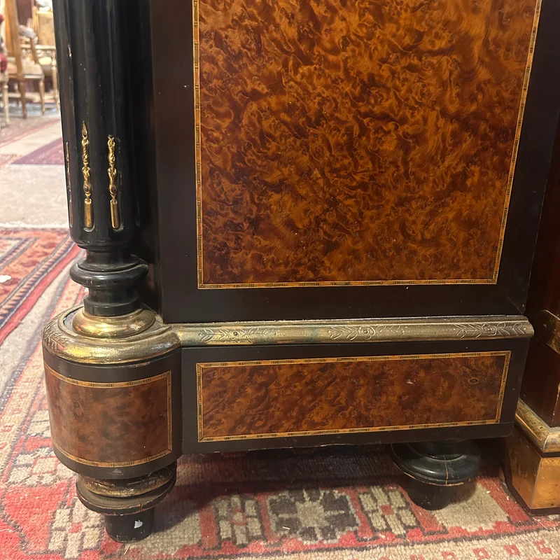 Boulle or Buffet d'entre-deux with marquetry and marble cover late 19th century