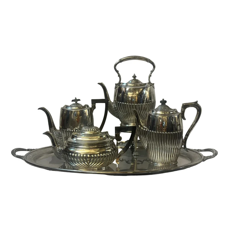 Juego de té inglés en plaqué 5 piezas