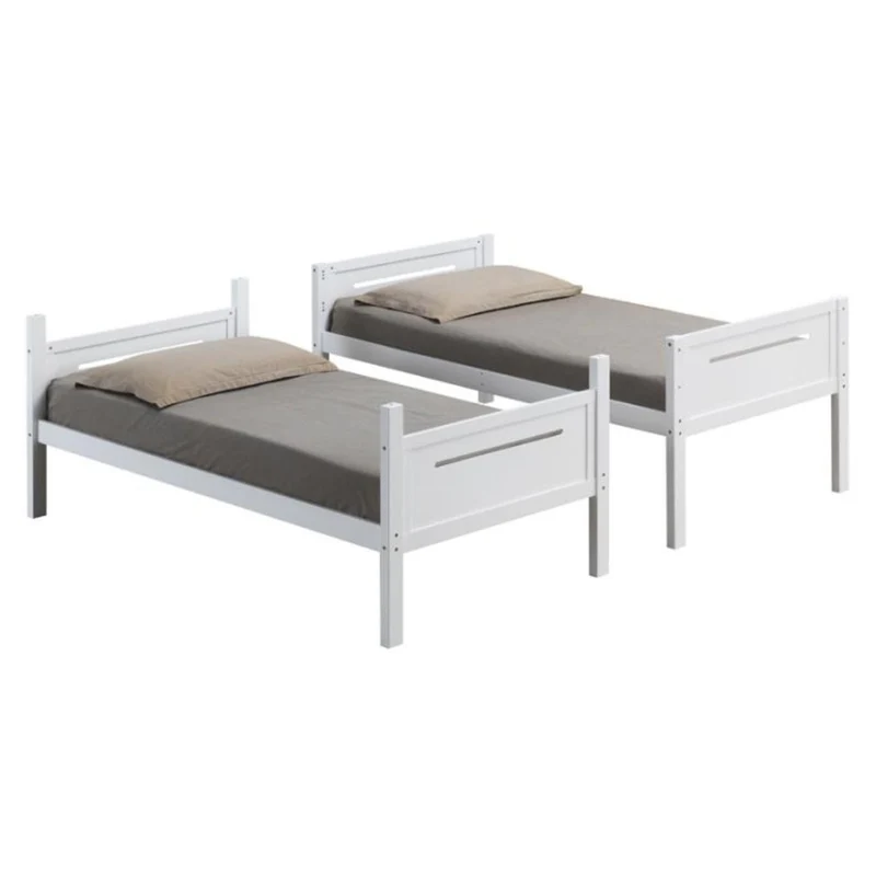 Coaster Furniture Littleton 405051WHT Wood Twin Over Twin Bunk Bed - White
