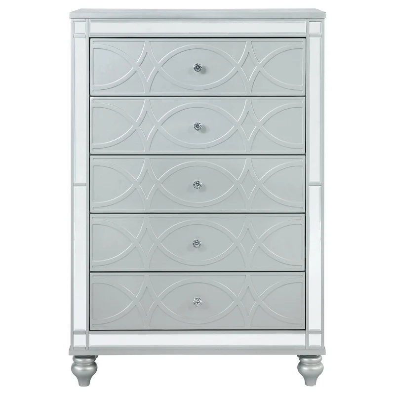 Coaster Furniture Gunnison 223215 5-Drawer Bedroom Chest - Silver Metallic