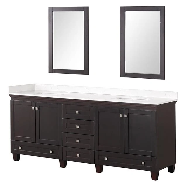 Furniture of America Oliva TM-CT006WH-80+11ES+M Vanity Set with Mirror