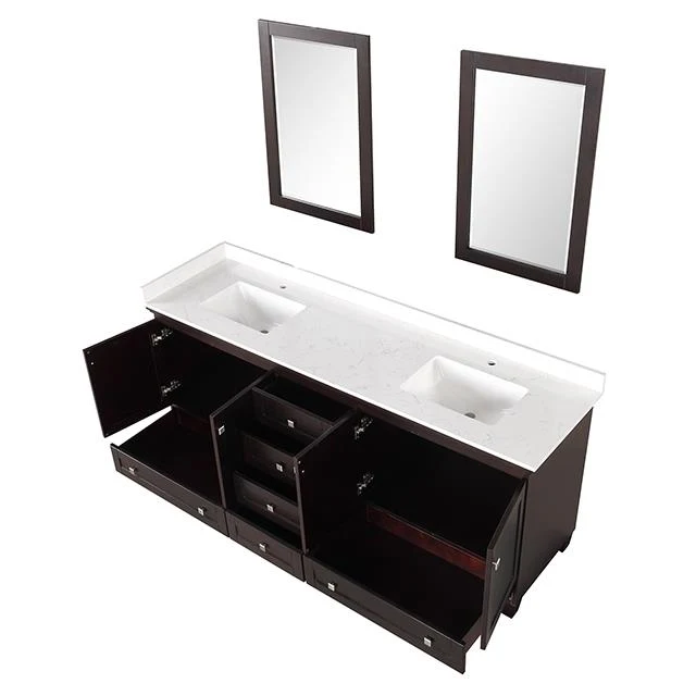 Furniture of America Oliva TM-CT006WH-80+11ES+M Vanity Set with Mirror