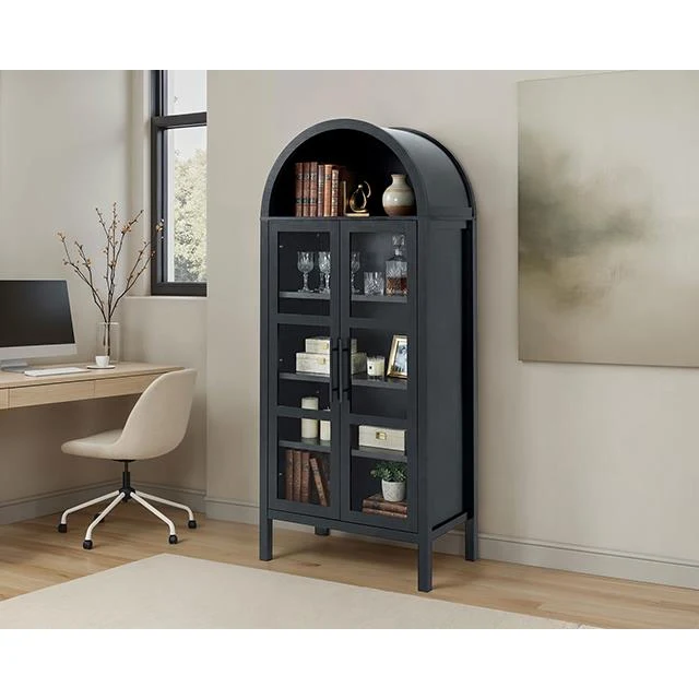 Furniture of America Gateshead SL-AC8001BK-3A Arched Cabinet