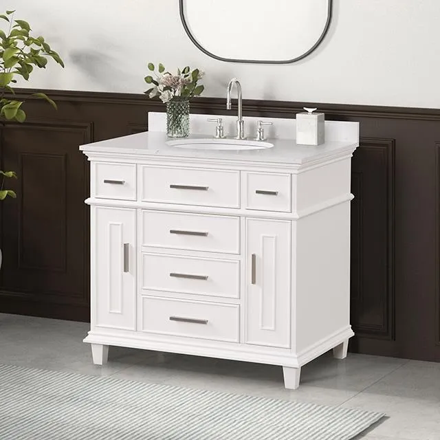 Furniture of America Savona TM-CT007WH-36+08WH Vanity Set