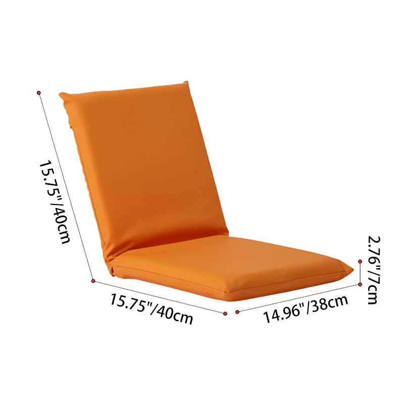 Modern Minimalist Rectangular Cotton-Linen Cat-Claw Leather Steel Folding Adjustable Accent Chair Backrest Armless For Living Room