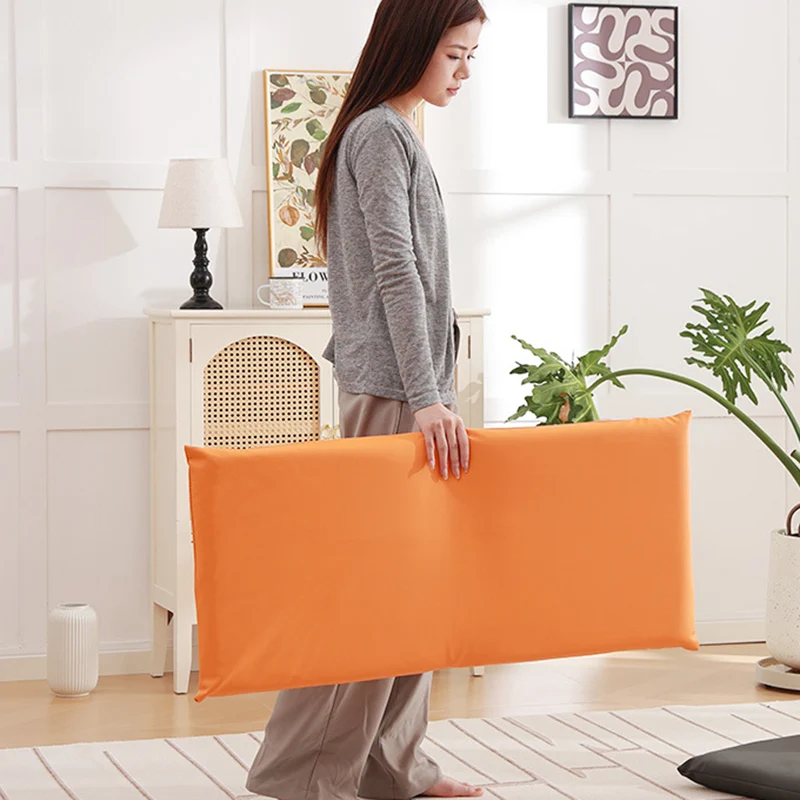 Modern Minimalist Rectangular Cotton-Linen Cat-Claw Leather Steel Folding Adjustable Accent Chair Backrest Armless For Living Room