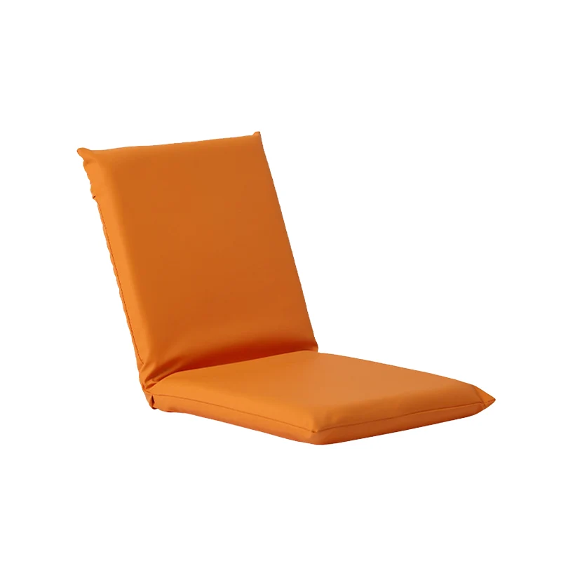 Modern Minimalist Rectangular Cotton-Linen Cat-Claw Leather Steel Folding Adjustable Accent Chair Backrest Armless For Living Room