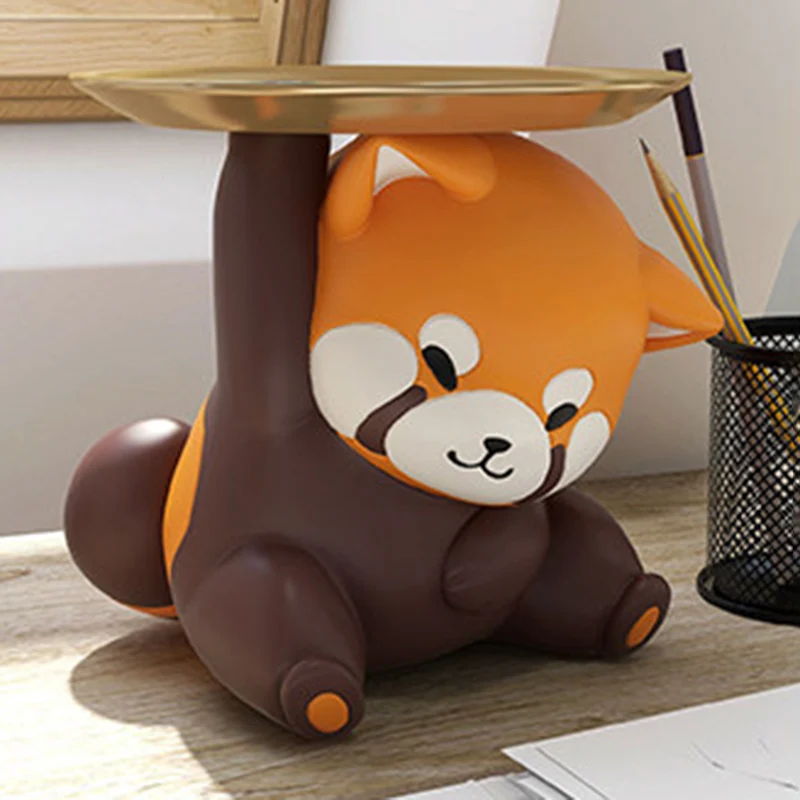 Contemporary Creative Resin Raccoon-shaped Table Decor With Key Storage For Entryway & Living Room